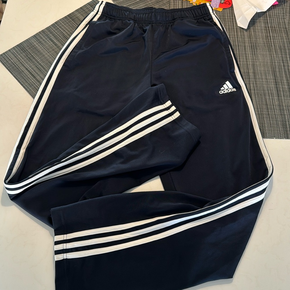 Adidas 3 stripes straight leg pants